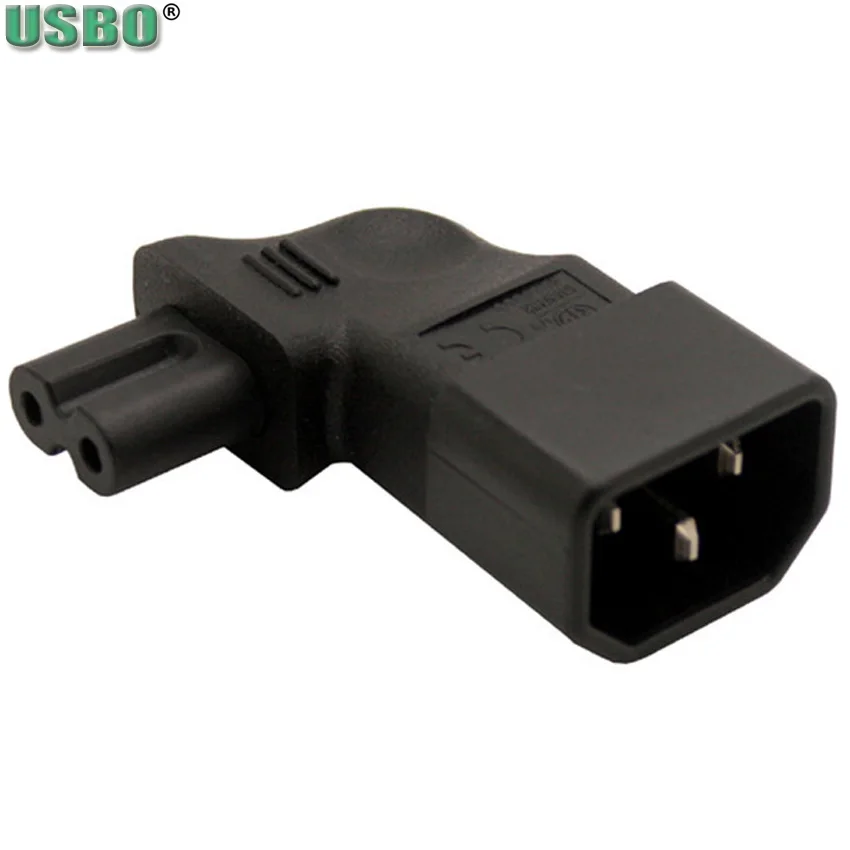 Black 10A CE Copper IEC320 C14 to C7 UPS PDU Power Outlet Connector Elbow Adaptor Plug Receptacle Convert Socket | Электроника