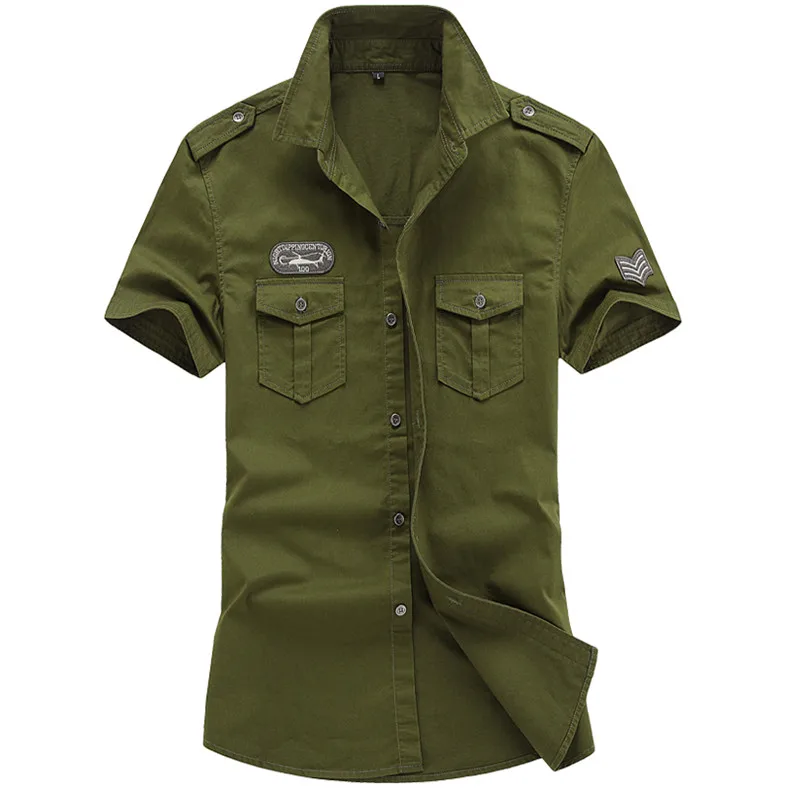 Хит, Высококачественная Мужская рубашка с коротким рукавом, Повседневная рубашка, верхняя одежда - Цвет: Army Green