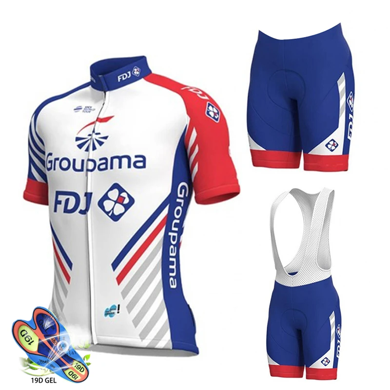 Conjunto de Jersey de Ciclismo 2019 Pro equipo FDJ Ciclismo Ropa MTB Ciclismo babero pantalones cortos conjunto de camisetas de bicicleta Ropa Ciclismo Hombre kit de