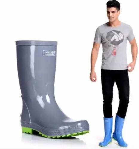 men's rubber wide calf boots
