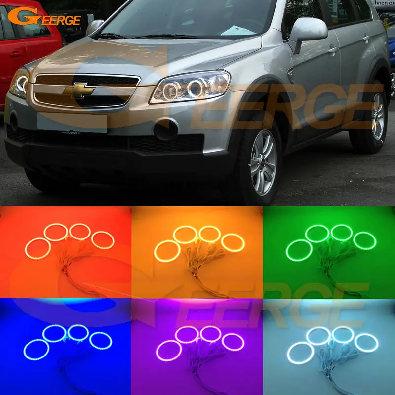 For Chevrolet Captiva S3X 2006 2007 2008 2009 2010 Excellent Ultra bright RGB Multi-Color LED Angel Eyes kit Halo Rings for hyundai azera 2006 2007 2008 2009 2010 excellent angel eyes multi color ultra bright rgb led angel eyes kit halo rings