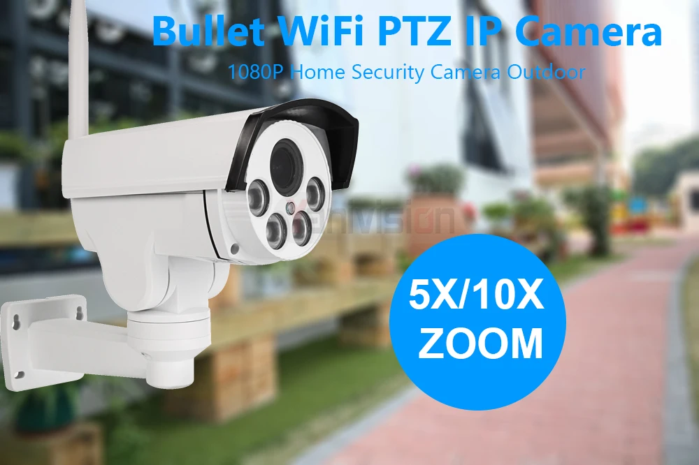 5MP 2MP 5X 10X оптический зум Wifi ip-камера PTZ Bullet наружная 1080P беспроводная ИК Ночная Onvif Аудио CCTV ip-камера ONVIF 64GB карта