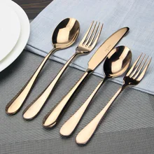 De alto grado de Oro Rosa Negro Mate Oro Juego de Cubiertos de Acero Inoxidable Cubiertos Vajilla