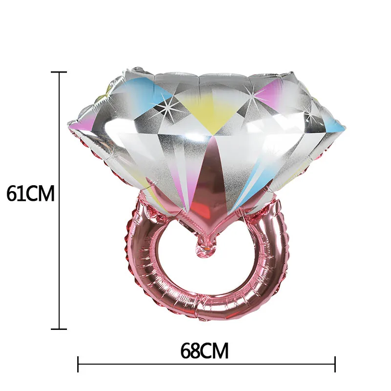 1Pc New Engagement Bride Ring Aluminium Foil Balloon Diamond Ring Shaped Aluminum Balloons Wedding Party Wedding Room Decoration