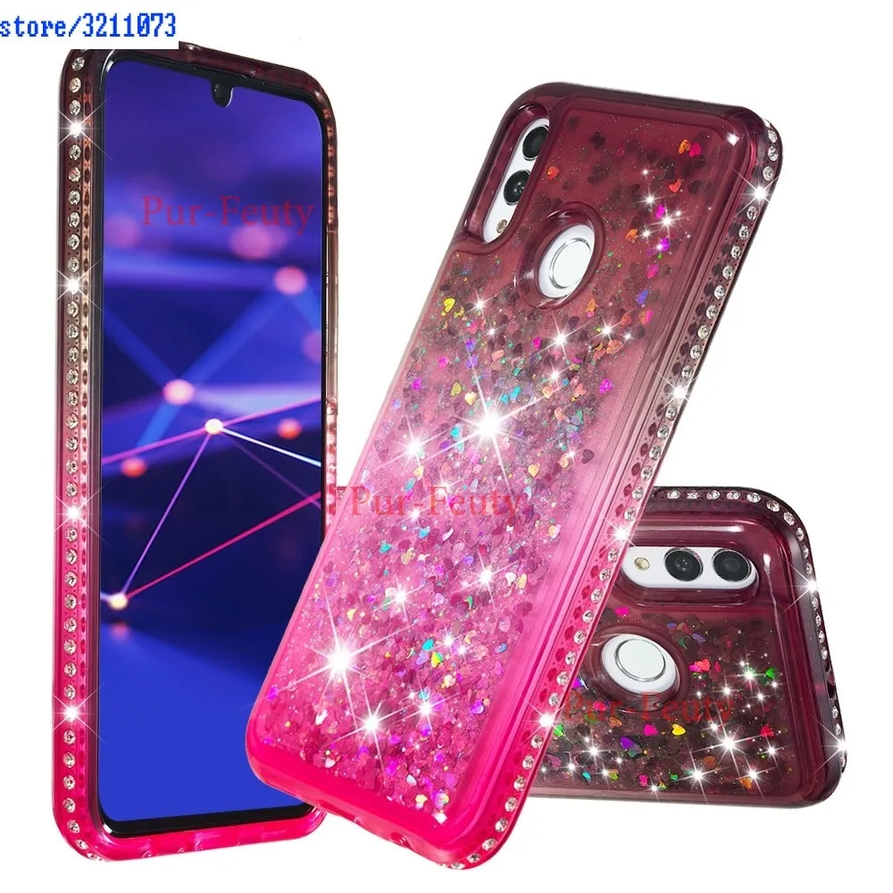Блестящий чехол для huawei Honor 10 Lite Quicksand Gradient Funda huawei P Smart Honor10 Lite HRY-LX1 HRY LX1 TPU силиконовый чехол