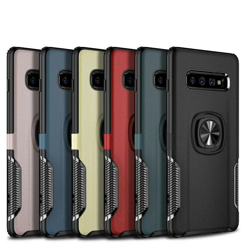 

Shockproof Armor Case For Samsung Galaxy S10/ S10+ Plus Ring Kickstand Holder Stand Bracket Back Cover
