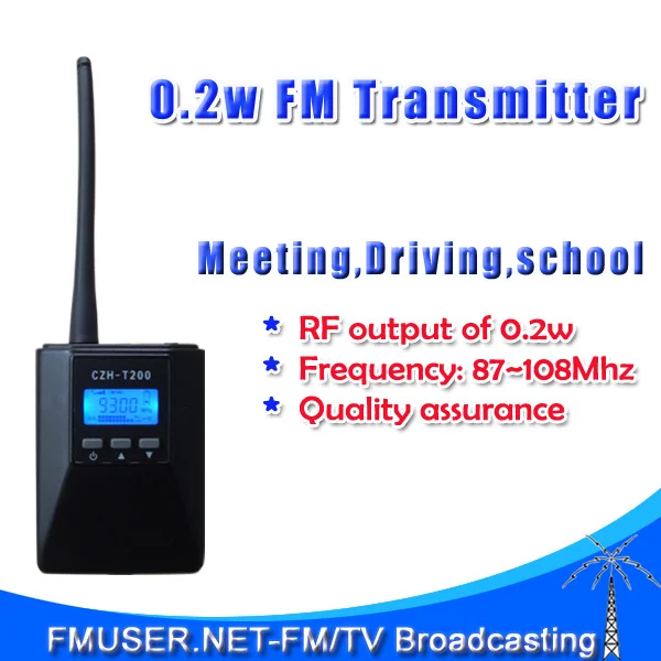 New FMUSER CZH T200 0.2w Portable FM Transmitter radio broadcast Stereo