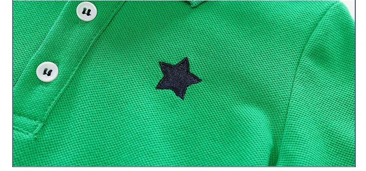 2018 Casual 2-10 Years Children Birthday Clothing Cotton Short Sleeve Turn-Down Collar White Blue Star Print Kids Boys Tee Shirt (16)