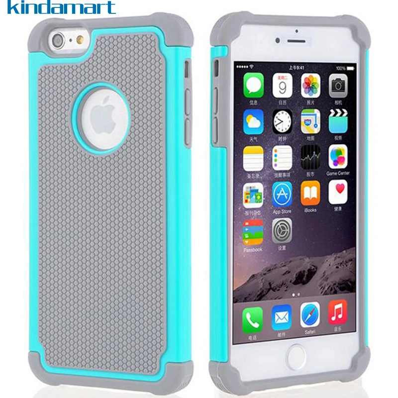 

Hybrid Hard Case for iPhone 6S Case Cover Silicone Rubber Shockproof Rugged Shell for iPhone 6 6S Armor Protective Case