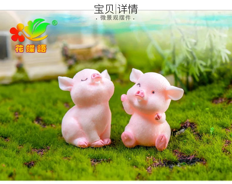 Cute Pink Pig Model Statue Figurine Crafts Figure Ornament Miniatures Home ^m^ 