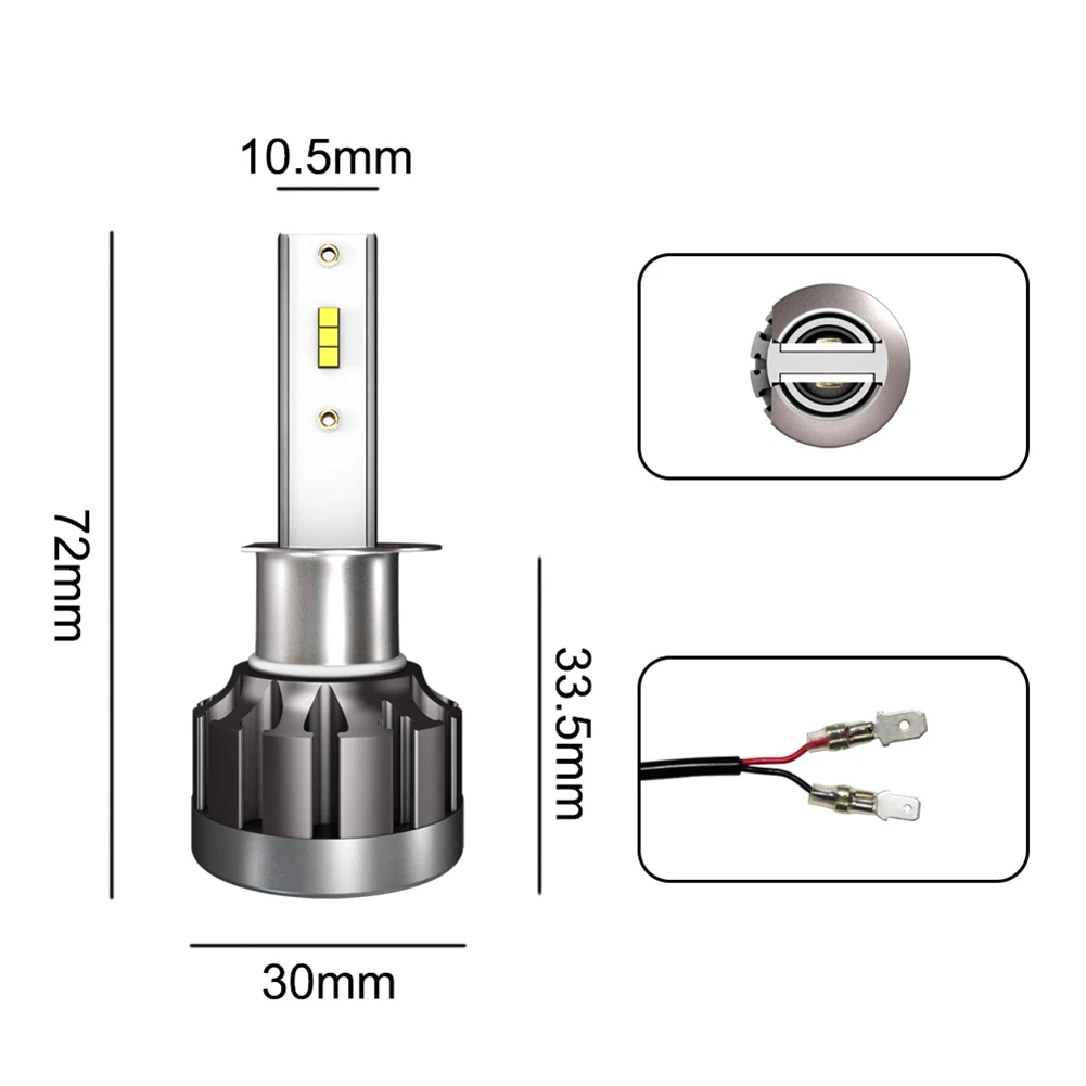 12V 24V 2 шт. светодиодный головной светильник лампочка H1 H7 H8/H11 9005/HB3 9006/HB4 H4 светодиодный авто светильник 40W 4000LM 6000 К Противотуманные фары Дневные Фары Лампы турбо светодиодный