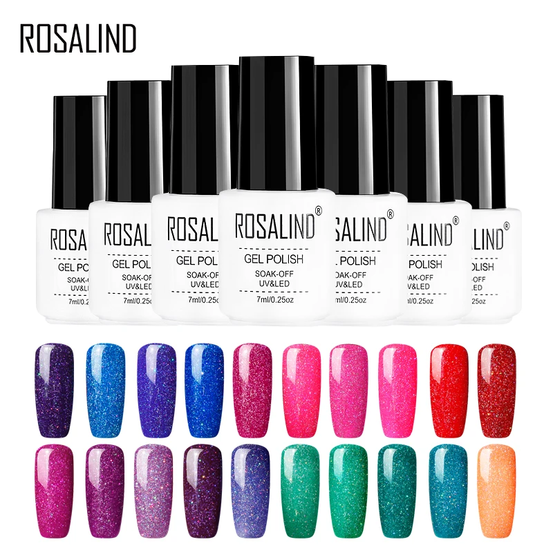 

ROSALIND Gel 1S Nail Gel Polish 7ML Rainbow 29 Colors Vernis Semi Permanent UV nail art Cured for a Manicure Gel Varnish
