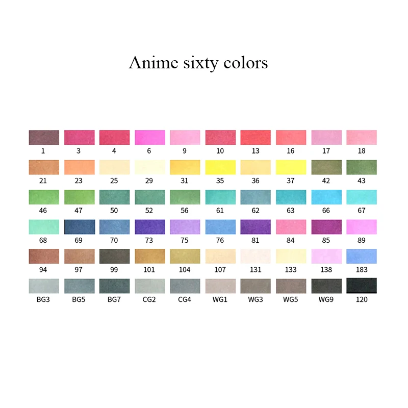 Улучшенный художественный маркер 30/40/60/80/218 Цвет анимация маркер для рисования для художника для рисования манга дизайн искусство Сделано в Китае - Цвет: Anime 60 colors