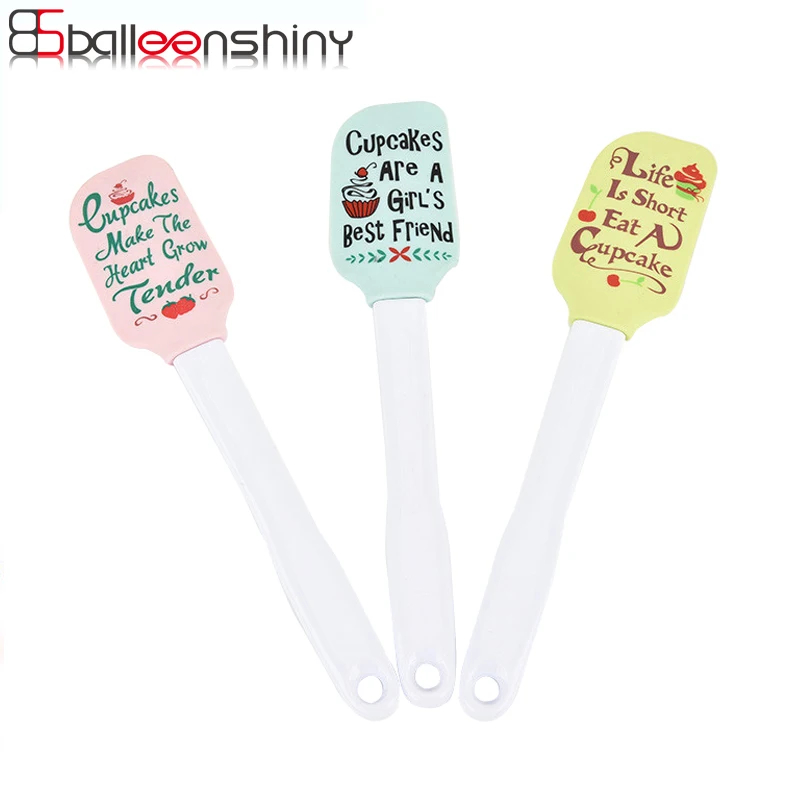  BalleenShiny Silicone Cake Spatula Smoother Cookie Spatulas Pastry Scraper Buttter Cream Mixer Brus