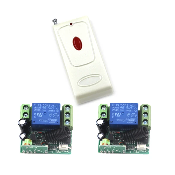 

New 12V 10A 1 Channel Wireless Switch Remote Control for Home Light 1 Transmitter + 2 Receiver 4396