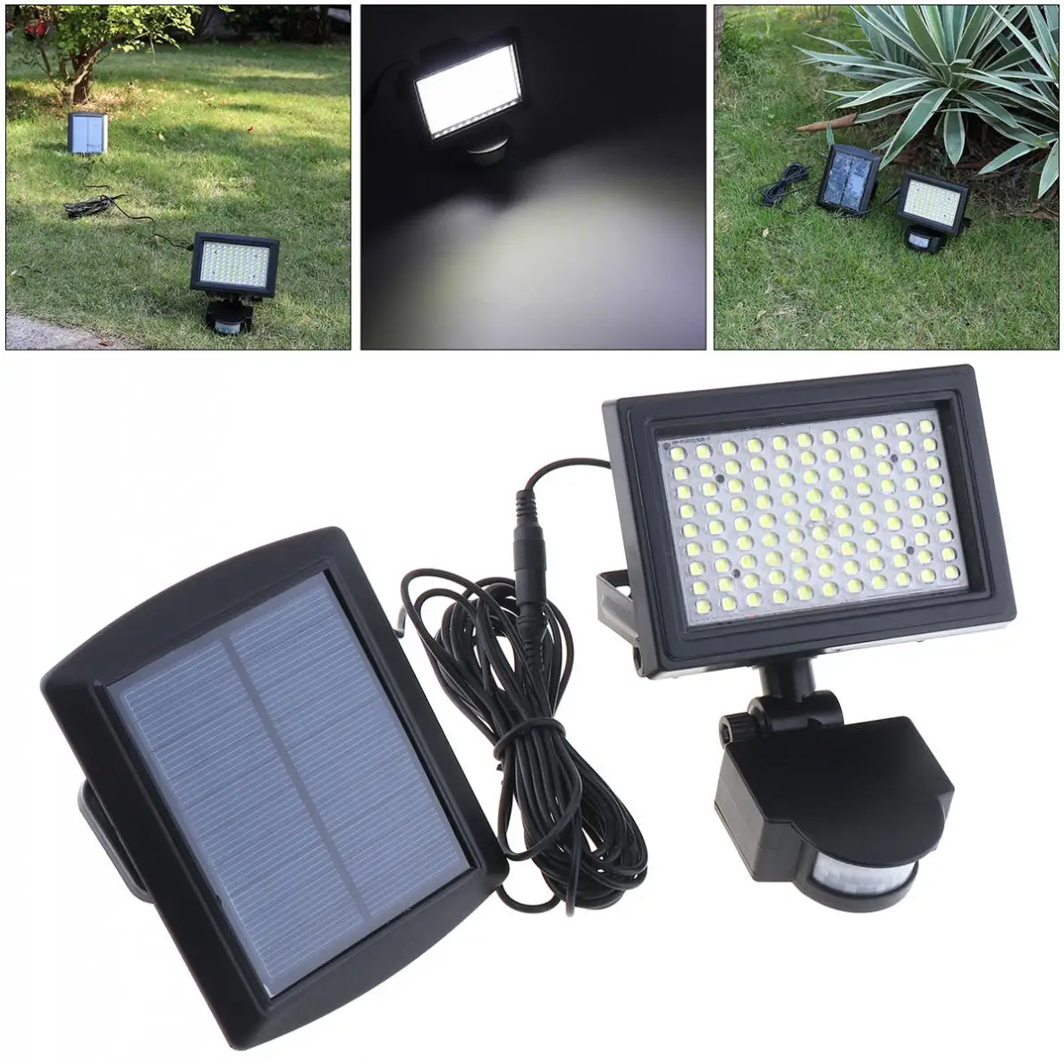 

Outdoor Waterproof 4W 99 LED PIR Motion Sensor Solar Power Panel Flood Security Garden Light with 3 Modes for Wall Garden
