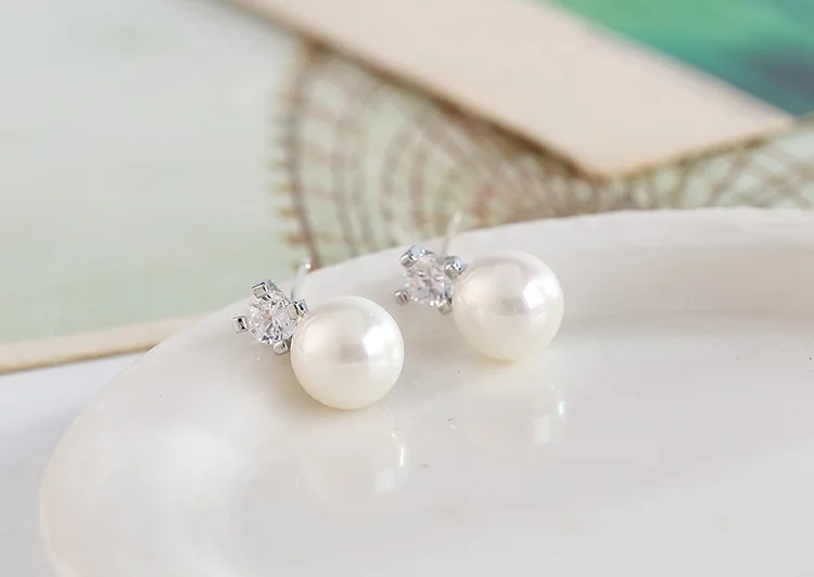 Fashion Pearl Clip on Earrings Cubic Zirconia No Hole Earring for Women Luxury Jewerly