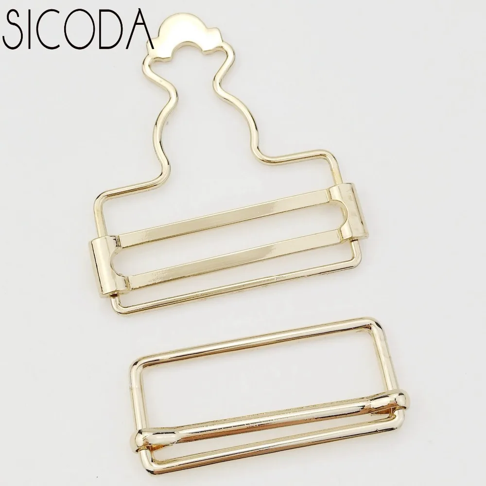 

SICODA 2/2.5/3.5/4.0cm 4sets high quality braces buckle adjuster set gold metal Dungaree Clips Fasteners for Pinafore Dresses
