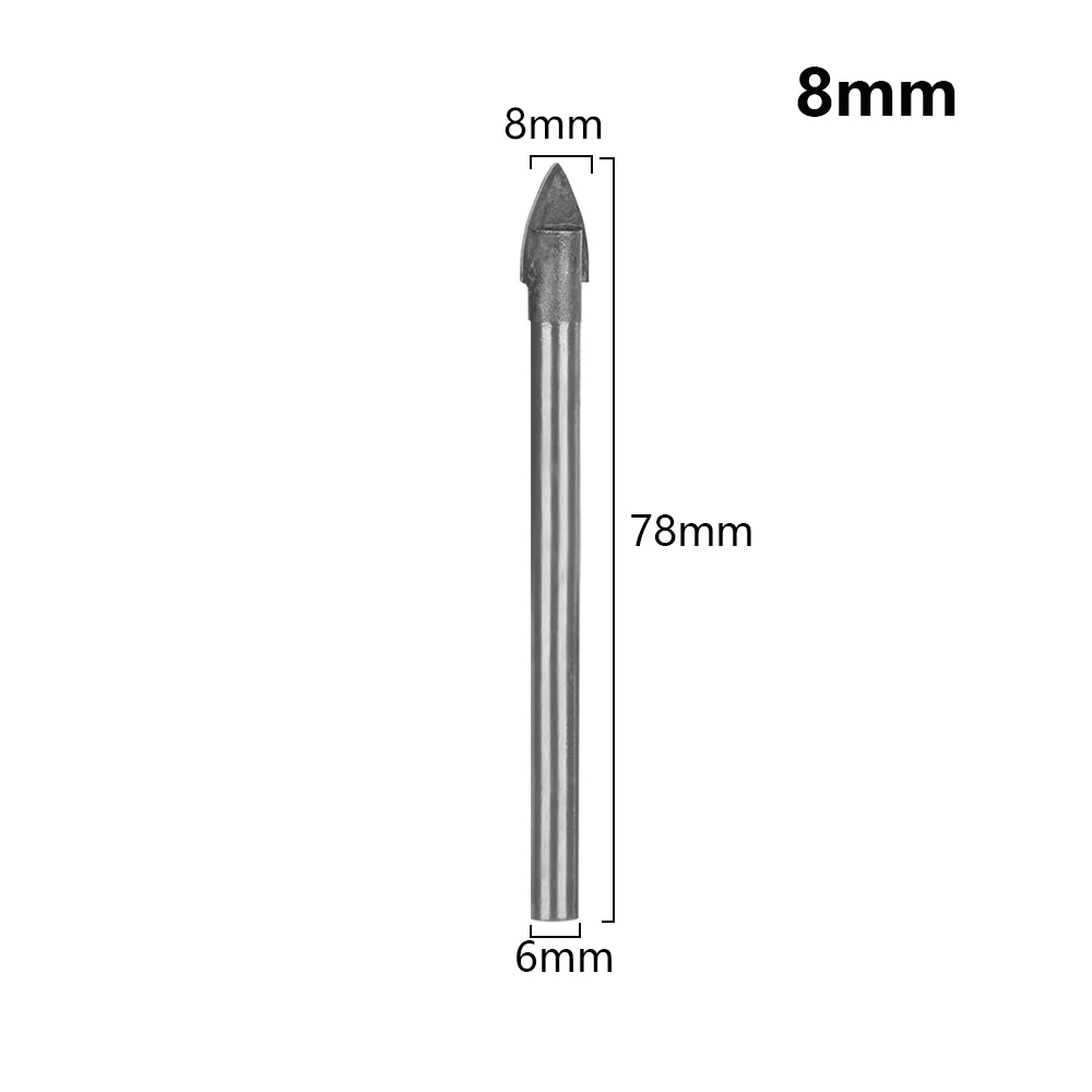 1 шт сверло 3/4/5/6/8/10/12/14/16 мм Профессиональный Керамика/плитка/Мрамор/зеркало Стекло Мощность инструмент Твердосплавный Наконечник сверла по металлу с ручной инструмент - Цвет: 8mm