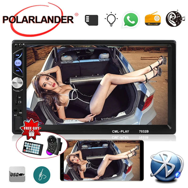 cheap Android Screen Mirroring Mirror Link Stereo MP5 Player 7 Inch HD Car Radio 2DIN Bluetooth Multi Languages USB AUX FM SD