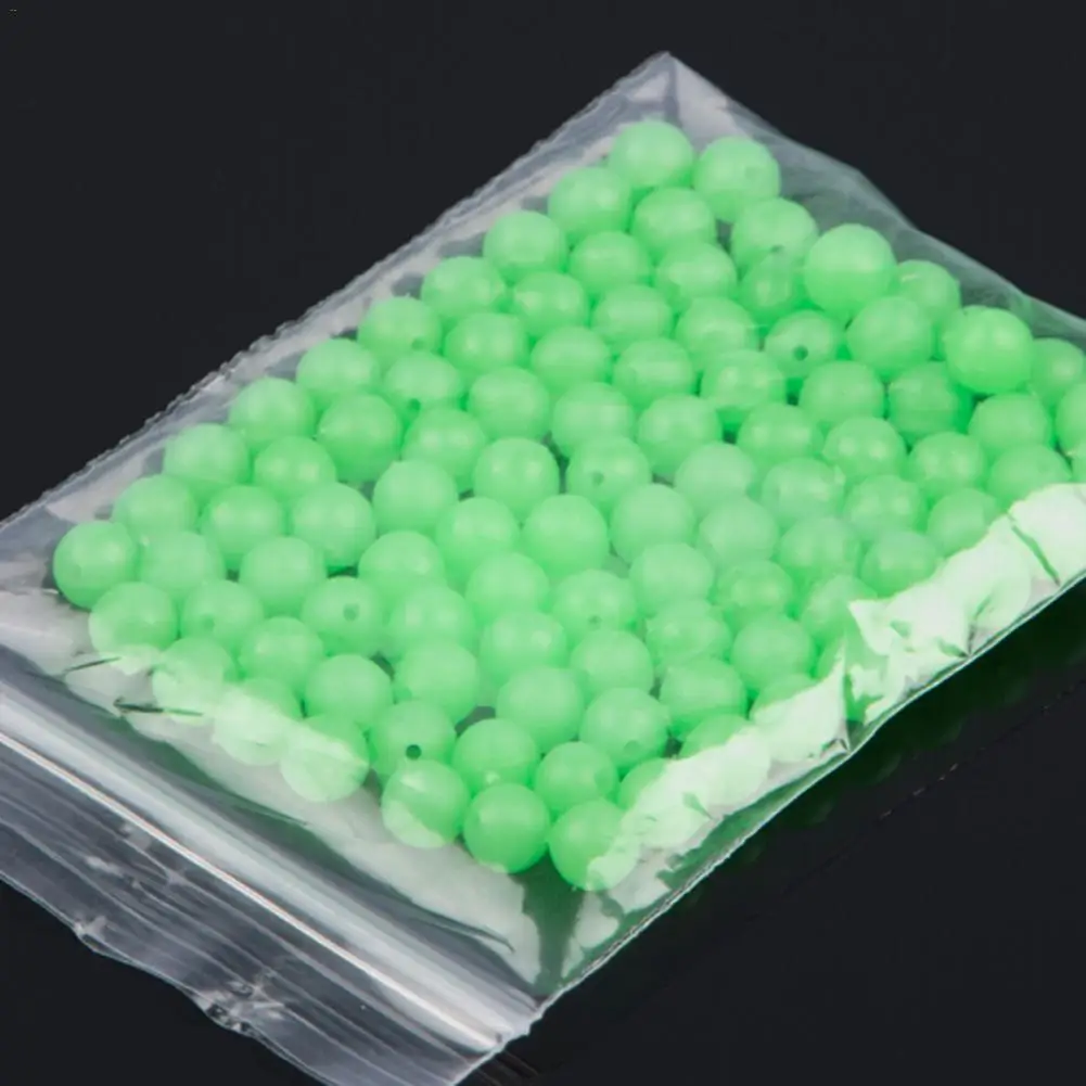 100Pcs/lot 5mm Round Rig Beads Sea Fishing Lure Luminous Glow Floating Float Tacklesin Fishing