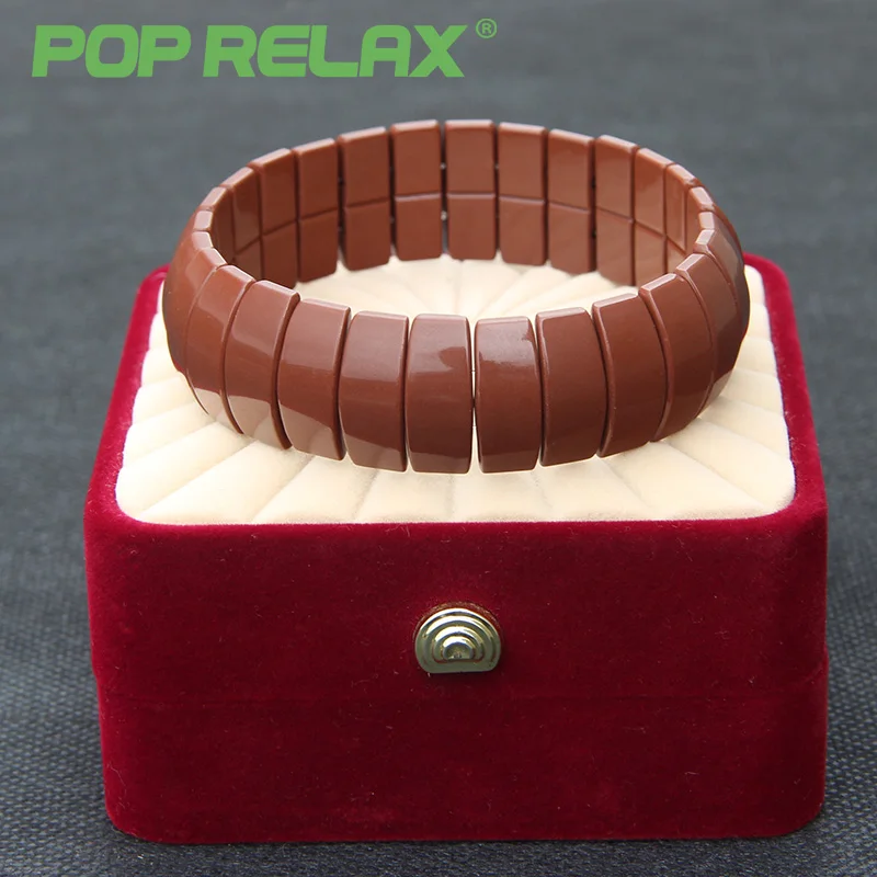 

Pop Relax Health Care Korea Tourmaline Germanium Bracelet Energy Negative Anion Physical Therapy New Fashion Stone Bracelets Men