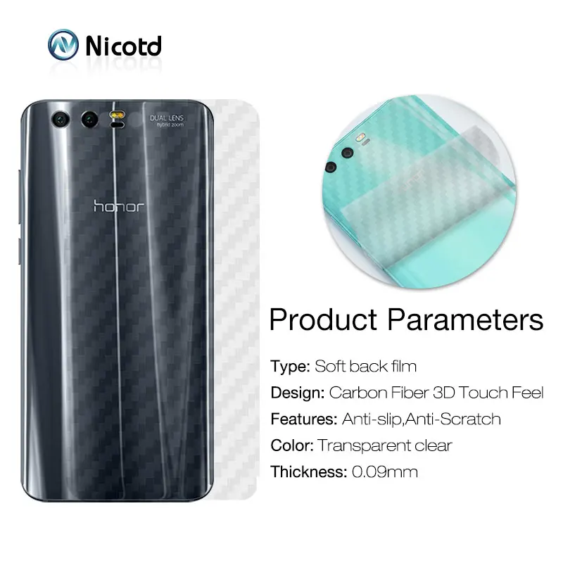 3D Carbon Fiber Back Cover Protective Film For Huawei honor 9 (2)
