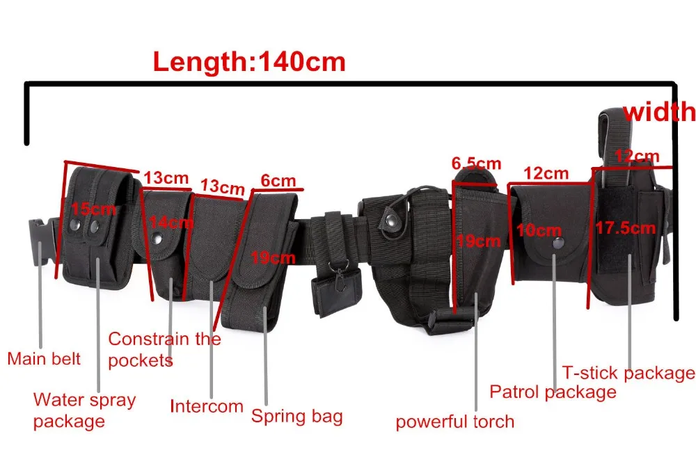 Outdoor Tactical Belt Multifunctional Security Belts Training Polices Guard Utility Heavy Duty Combat Belts 10pcssets (6)