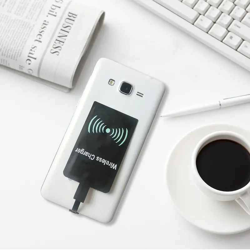 QI беспроводной зарядный приемник Micro USB / Type C адаптер Универсальный для iPhone 6 7 6s plus