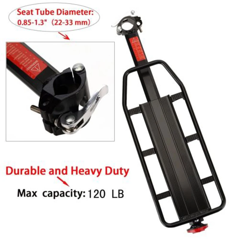 الدراجة رف سبائك الألومنيوم 50 كجم الأمتعة حامل خلفي الجذع للدراجات MTB الدراجة الرف الخلفي الدراجات دراجة رفوف