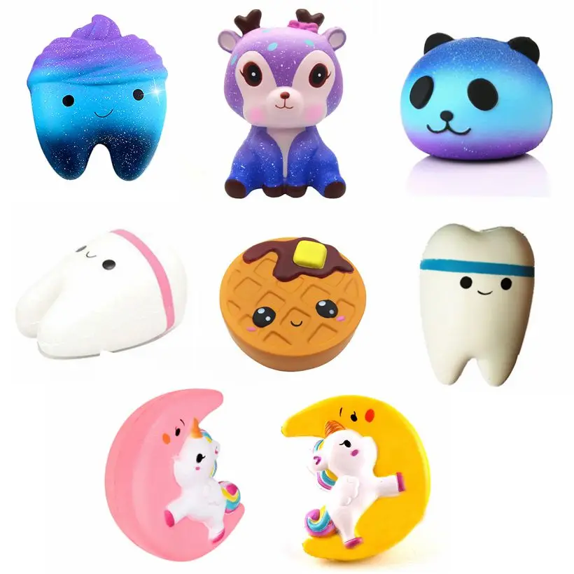 

Squishy Unicorn Galaxy Star Tooth Panda Deer Scented Squishy Slow Rising Funny Gadgets Novelty Antistress Toys Phone Strap Decor