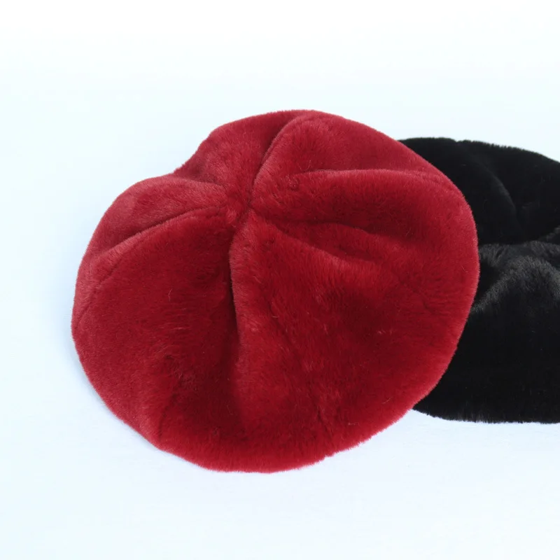 Новая модная женская шапка осень и зима теплая анисовая шапка высокого качества имитация шапка из меха кролика рекс утолщенные береты