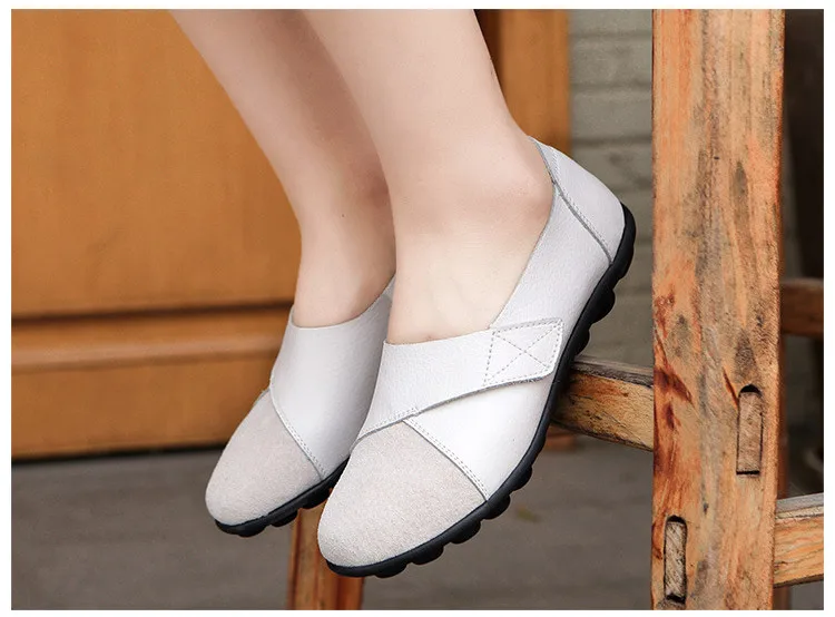 AH 1987-2019 Spring Autumn Women`s Shoes Genuine Leather Woman Loafers-16