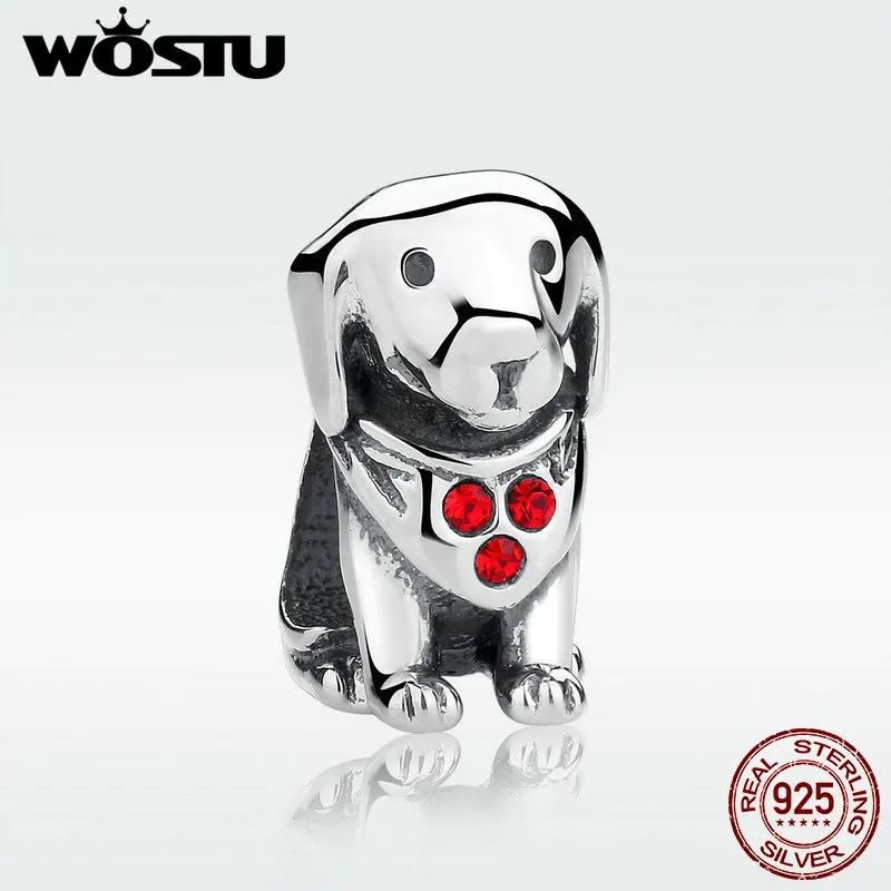 

New Design 925 Sterling Soild Silver Cute Dog Charm Beads Fit Original WST Bracelet Authentic DIY Jewelry Gift
