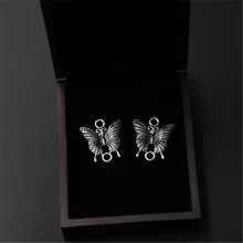 

WKOUD 8pcs Silver Color Butterfly Flying Glamour Alloy Connectors for Bracelet Necklace DIY Jewelry Handmade makings A915