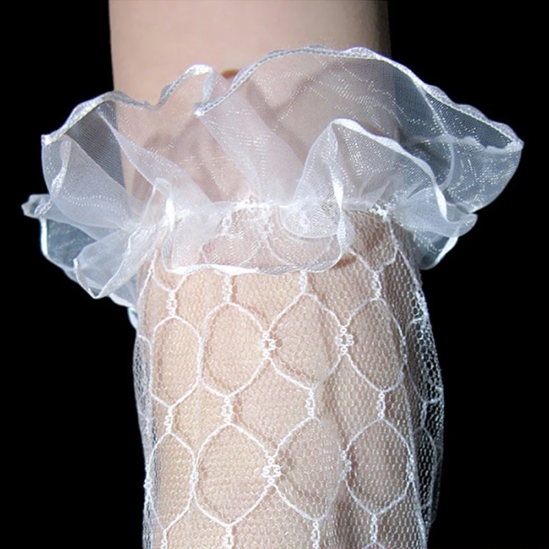 Женские кружевные сетчатые Свадебные перчатки без пальцев до локтя длинные перчатки для свадебной вечеринки