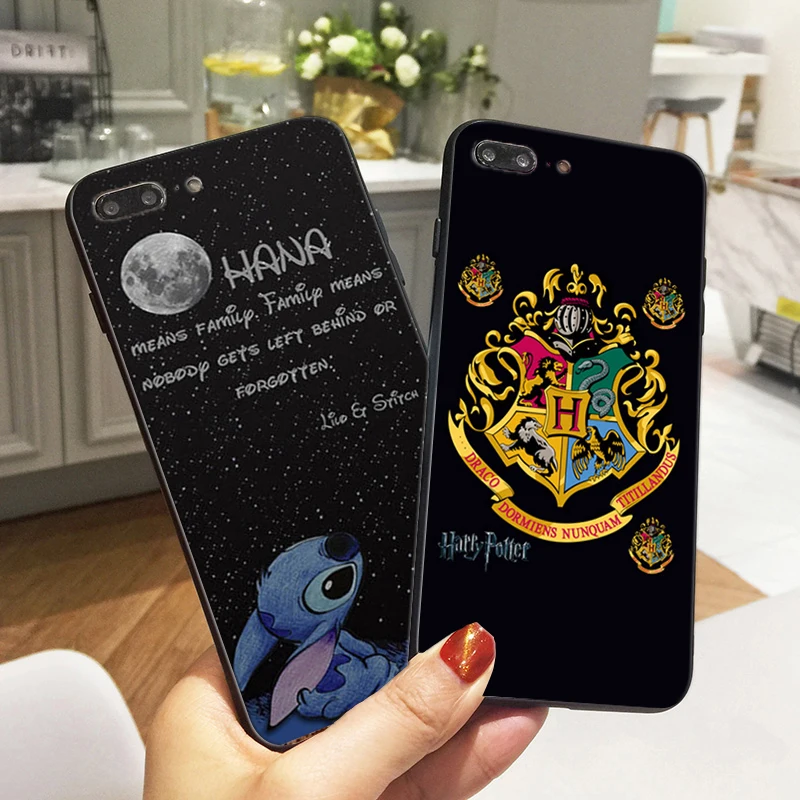 

Lilo Stitch Ohana Cases for iPhone 7 Case Harry Potter Soft Silicone Phone Cover for iPhone 6 6S 5S SE 8 Plus X Coque Fundas