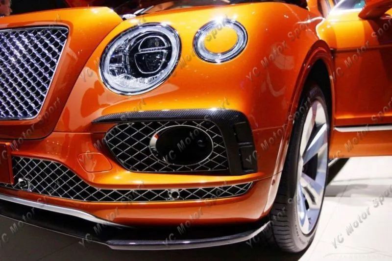 2015-2018 Bentley Bentayga Mulliner Carbon Package Style Front Bumper Air Duct Intake Addon Cover Canards CF (102)