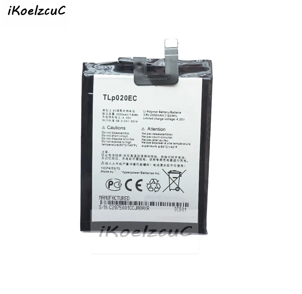 IKoelzcuC 1 шт. аккумулятор для телефона + подарок Alcatel One Touch POP UP OT6044 6044 6044D TLP020EC 2000