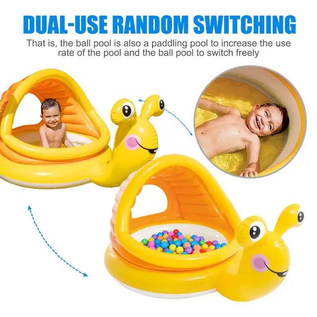 Snail Shape Cute Yellow Child Swimming Pool Cartoon Plastic PVC With Awning  Windows Baby Ocean Ball Pool Baby Play Sand Pools - AliExpress Thể thao &  Giải trí