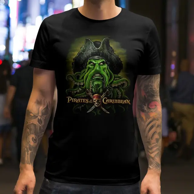 PIRATES OF THE CARIBBEAN DAVY JONES UNISEX T SHIRT 2018 New Arrival Men