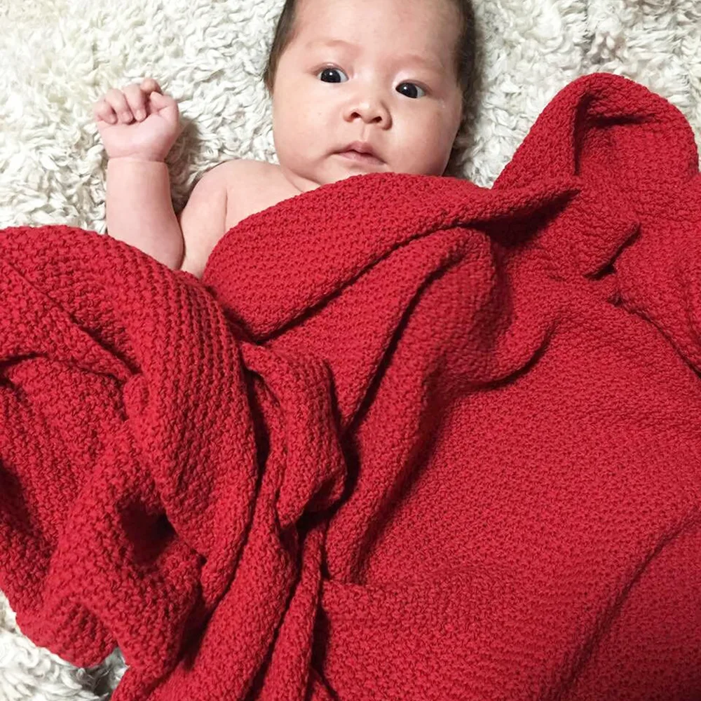 Baby Blanket Knitted Newborn Swaddle Wrap Blankets Super Soft Toddler
