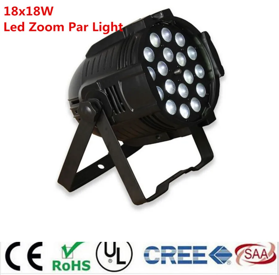 

6pcs /lot 18x18w zoom par light dmx lights dj par 64 rgbwa uv 6in1 led par light for dj party disco