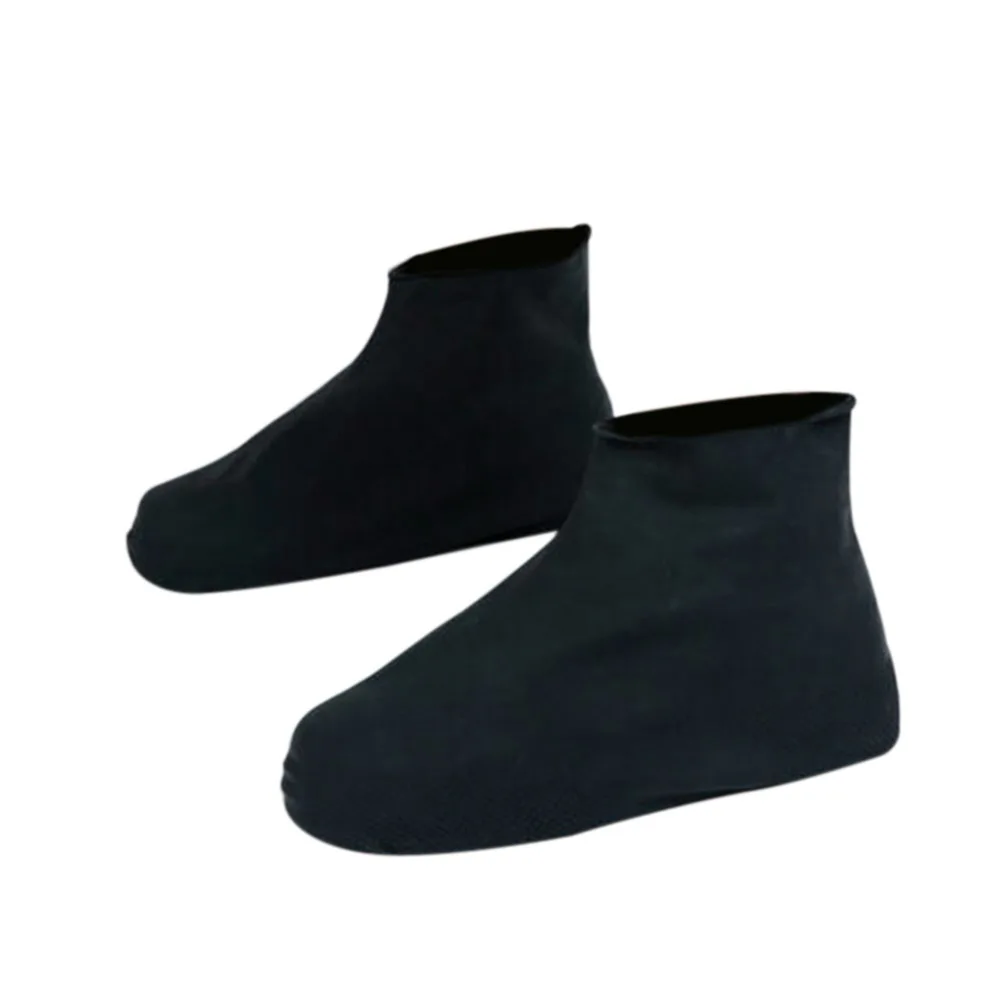 1 пара Противоскользящих многоразовых латексных бахилов водонепроницаемые резиновые сапоги обувь Лучшая-WT - Цвет: Черный