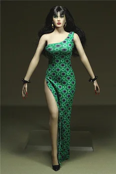 

Custom Made 1/6 Scale Single Shoulder Split Skirt Dress for 12inch Phicen Tbleague JIAOUL Action Figure toy