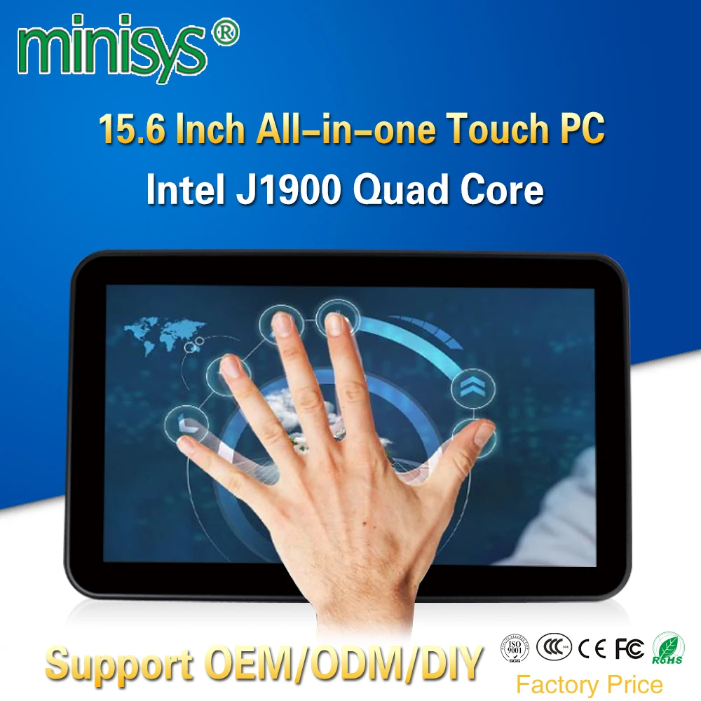 Minisys 15,6-дюймовый планшетный ПК IPS TFT-LCD емкостный сенсорный экран Intel J1900 четырехъядерный промышленный Безвентиляторный Компьютер Minisys 15,6-дюймовый планшетный ПК IPS TFT-LCD емкостный сенсорный экран Intel J1900 четырехъядерный промышленный Безвентиляторный Компьютер