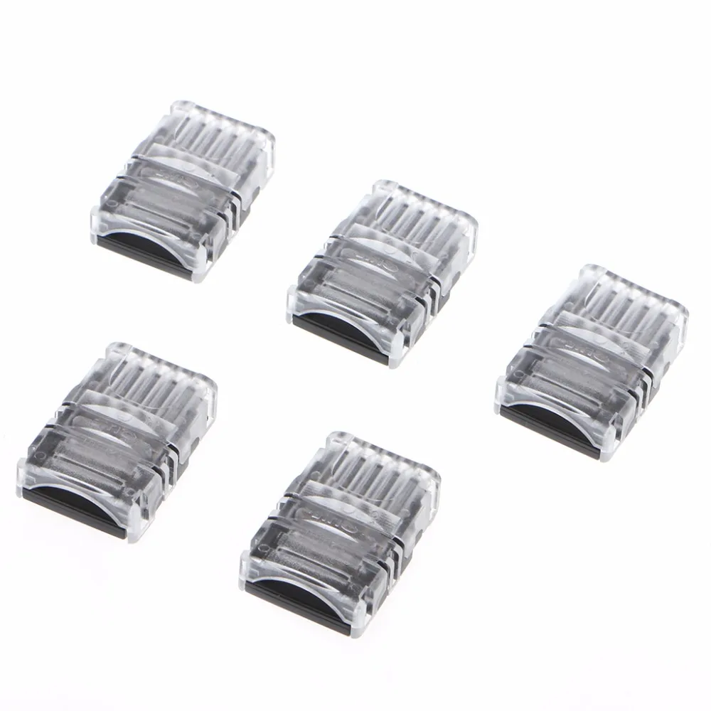 

5 Pcs 12mm 5050 LED Strip Connector 5 Pin For Waterproof Single Color Tape Light Snap Splicer Wire Quick Connectors