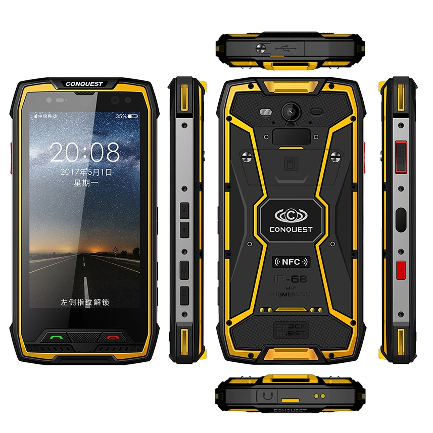 Conquest S11 IP68 Waterproof Shockproof 4G Smartphone 6GB RAM 128GB ROM 7000mAh PTT NFC Fringerprint OTG Rugged Mobile Phone
