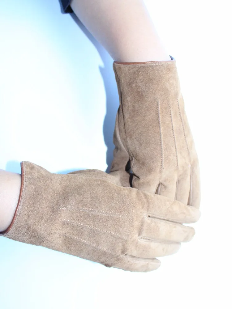 Модные женские замшевые перчатки из овечьей кожи