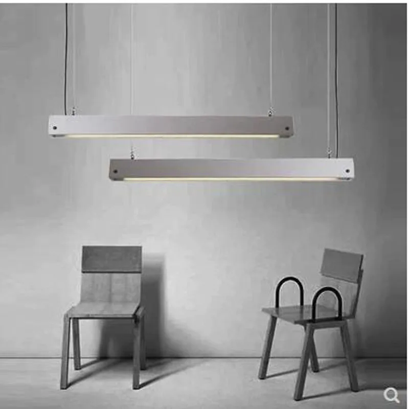 

L Nordic Industrial Office cement lamp T5 light tube studio living room meeting room led strip chandelier led lamp lighting